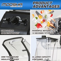 Mixeur Commercial Multifonctionnel Silencieux Haute Performance 1.5L 2L Certifié NSF 1500W 2200W avec Couvercles