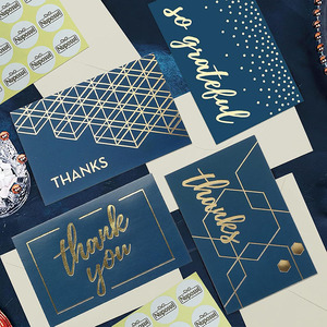 Carino piccolo e personalizzato a mano cartonato in cartone di lusso da 24 pacchetti di biglietti di ringraziamento per il nuovo anno tema di celebrazione natalizia - Product Image 2