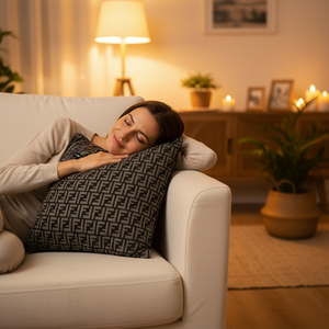 Fodera <span class=keywords><strong>per</strong></span> cuscino 45x45 in ciniglia jacquard intrecciata, morbida, con motivo classico monogramma FF, <span class=keywords><strong>per</strong></span> decorazioni di lusso <span class=keywords><strong>per</strong></span> la casa e l'hotel - Product Image 2