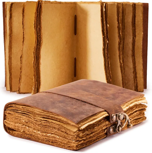 Vintage Leather Journal with C-Lock Closure Handmade Deckle Edge Paper <b>Book</b> of Shadows, Rustic Diary for Men & Women - Product Image 6