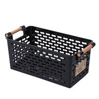 Panier de rangement en plastique pour la maison, avec poignées, pour la cuisine, le rangement à domicile, le garde-manger