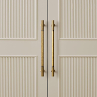 Poignée à levier en bronze antique à grain vertical, design rayé, minimaliste, moderne, pour armoire de cuisine, tiroir, porte, villa