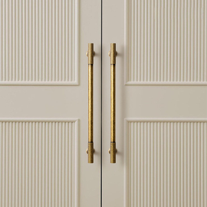 Kenop Kabinet Dapur Antik Perunggu Motif Garis Vertikal Desain Minimalis Modern untuk Villa - Product Image 5