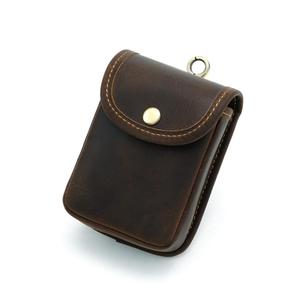 Sac banane vintage en cuir de vachette véritable pour homme, portefeuille court portable avec fermeture à bouton - Product Image 4