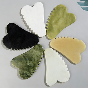 Massaggiatore in Pietra Guasha per Viso, Strumento per la Cura della Pelle con Logo Personalizzato, <span class=keywords><strong>Gua</strong></span> <span class=keywords><strong>Sha</strong></span> in <span class=keywords><strong>Giada</strong></span> con Denti - Product Image 6