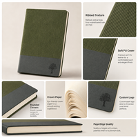 Libreta de Negocios con Cubierta Acanalada y Logotipo Personalizado, Varios Colores, Diario Minimalista para Regalos Corporativos, Reuniones y Uso en la Oficina