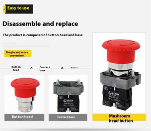 Onlyoa-Botón de parada de emergencia, interruptor de botón <span class=keywords><strong>pulsador</strong></span> de parada de emergencia, normalmente abierto, normalmente <span class=keywords><strong>cerrado</strong></span>, para el - Product Image 5
