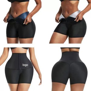 Shorts amincissants taille haute pour <span class=keywords><strong>femme</strong></span>, effet brûle-graisse, rehausseur de fessiers, sculpteur de cuisses, pantalon de sudation effet sauna - Product Image 4