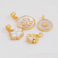 YEHHY Aksesori Liontin DIY Berbentuk Jejak Kaki Unik dengan Cangkang Alami, Aksesori Liontin Kalung Cakar Kucing Anjing Beruang yang Lucu
