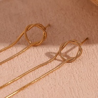 Boucles d'oreilles à pampilles en chaîne torsadée, plaquées or 18 carats, en acier inoxydable, bijoux imperméables