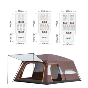 Carpa de Lujo Grande para 12 Personas, Cabaña Familiar para Acampar al Aire Libre - Product Image 1