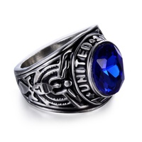 Bagues d'humeur unisexe en acier inoxydable style vintage, bagues signet personnalisées pour hommes et femmes avec diamant taille ovale pour fiançailles, fêtes et anniversaires