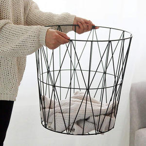 סל אחסון רשת תיל נגד חלודה סל אחסון חומר מתכת גדול עם מכסה במבוק למטבח חדר רחצה - Product Image 2