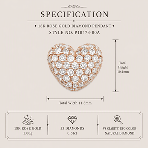 Colgante de corazón de diamante natural en oro de 18 quilates con pavé completo, collar con dije de corazón de amor para mujer, joyería fina, colgante con motivo personalizado. - Product Image 5
