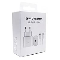 Chargeur Type C 25W, câble Type C vers Type C pour Samsung, charge rapide Type C EU/US/UK pour iPhone Samsung S25 S24 S23 S22 S21