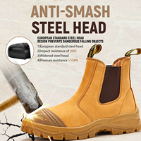 Bottes de sécurité en acier S1P pour l'industrie lourde - Résistantes à l'huile, antidérapantes, semelle en PU + cuir de vache