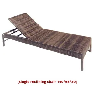 Chaise longue d'extérieur moderne pour la plage Villa en bord de mer Hôtel Balcon Chaise longue en rotin Lit Loisirs <span class=keywords><strong>Banc</strong></span> en rotin - Product Image 6