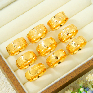 Luxury Bridal Wedding <b>Gold</b> <b>Rings</b> <b>24k</b> <b>Gold</b> Plated Italian Engagement Lady <b>Ring</b> for Women Daily Fashion Jewelry - Product Image 6