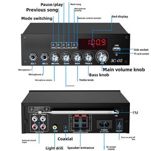 For Bluetooth <strong>5</strong>.3 Dual-Channel Home <strong>Amplifier</strong> <strong>with</strong> High Low Bass U Disk Lossless Fiber Optic Coaxial <strong>Input</strong> <strong>5</strong>.3 - Product Image 2