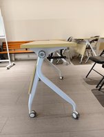 Bureau de formation mobile pour lycée avec pieds pliables et roulettes, mobilier scolaire pour salle de classe