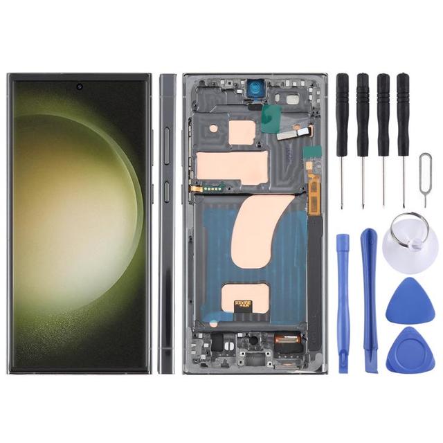 For Samsung Galaxy S23 Ultra SM-S918B 6.72 inch TFT LCD Screen Digitizer Full Assembly with Frame