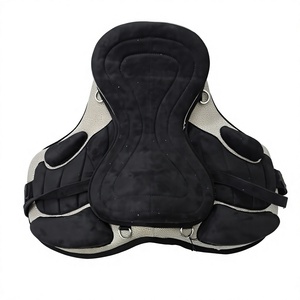 Selle d'équitation anglaise légère et durable de style Freemax gris, siège rembourré synthétique doux, confortable pour l'endurance équestre - Product Image 4