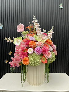 Arreglo <span class=keywords><strong>de</strong></span> <span class=keywords><strong>Flores</strong></span> Artificiales <span class=keywords><strong>de</strong></span> Lujo en Rosa y Verde para Boda 2027, Centro <span class=keywords><strong>de</strong></span> Mesa con <span class=keywords><strong>Flores</strong></span> <span class=keywords><strong>de</strong></span> Seda Naranja para Decoración <span class=keywords><strong>de</strong></span> Mesa <span class=keywords><strong>de</strong></span> Eventos - Product Image 3