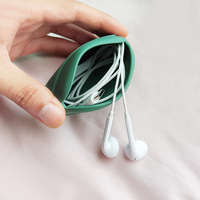 Estuche de Silicona para Auriculares, Monedero Simple y Portátil, Organizador de Cables de Datos para Auriculares con Cable y Bluetooth