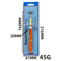 Herramienta de Recogida Magnética Telescópica de 8 Libras, Barra de Recuperación Magnética Extensible con Agarre Antideslizante de Espuma Naranja para Reparación de Automóviles