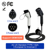 EV Accessoires Eu To Us Ac Portable Ev Chargeur Rallonge 240V 32A Mobile Ev Car Charging Cable