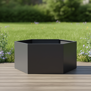 Jardinière carrée en fibre de verre anthracite, moderne et minimaliste, pot de fleurs décoratif d'extérieur, incrustations décoratives D0100XFK062 - Product Image 2