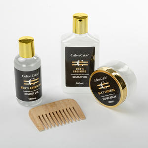 Ensemble de soins pour homme comprenant un <span class=keywords><strong>baume</strong></span> à raser, une huile à barbe, un shampoing et une brosse, en coffret cadeau, spécialement conçu pour les hommes - Product Image 5