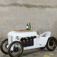 Chariot de bar vintage en métal et bois, style industriel, avec porte-vin et rangement pour verres