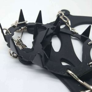 Crampons à glace en silicone à 18 dents, longs crampons à neige à pointes avec chaînes en acier, antidérapants pour chaussures, randonnée et escalade en extérieur - Product Image 3