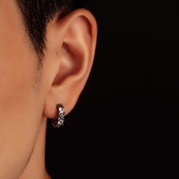 Boucles d'oreilles en fer croisé avec zircon blanc, style rétro sculpté, à clipser, pour hommes et femmes, bijoux tendance mode européenne et américaine