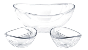 ZNK00013 Bol à mélanger en <span class=keywords><strong>plastique</strong></span> transparent pour économiser de l'espace avec 2 tasses à tremper détachables Croustilles à salade et bol à trempettes - Product Image 3