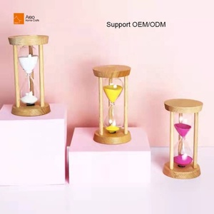 Horloge de sable en bois personnalisé, <span class=keywords><strong>brossage</strong></span> des <span class=keywords><strong>dents</strong></span>, pendule de sable en verre coloré et élégante, décoration de maison, vente en gros, 2019 - Product Image 6