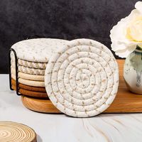 Set de table artisanal en corde de coton avec isolation thermique en tissu pour bols, casseroles, assiettes et plateaux