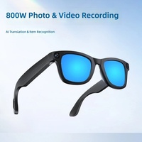 Lunettes de soleil intelligentes multifonctionnelles Wisteria 8MP avec caméra, impression UV, matériau PVC moderne, traduction IA, appel Bluetooth, vidéo, cadeau