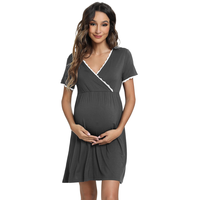 Pyjamas en bambou 3 en 1 chemises de nuit de maternité/accouchement/travail d'allaitement robes de chemise de nuit d'allaitement robes de maternité personnalisées