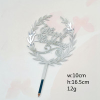 Trendy Transparent Leaf Cake Topper Alles Gute zum Geburtstag Hochzeits dekor Benutzer definierter Name Personal isierte Ins Thema Feier Kuchen Zeichen