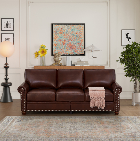 Borgoña + Cuero PU + Espuma + 3 Asientos