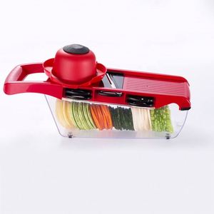 Outils de cuisine en ligne, trancheuse à fruits multifonctionnelle, hachoir, coupe-légumes, qualité alimentaire, 6 en 1, cuisine à domicile, plastique, 2 couleurs - Product Image 1