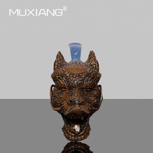 Muxiang Dragon Head Carved Tobacco Pipe Handmade Wood Smoking Accessory For Personal Gift - Product Image 2