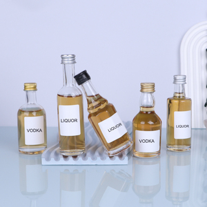 50ml 100mL vacío boca pequeña mini licores vodka <span class=keywords><strong>gin</strong></span> licor botella de vidrio con tapón de rosca - Product Image 1