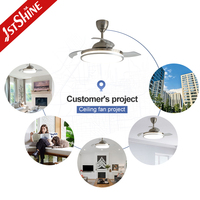 Ventilador de Techo 1stshine de 42 Pulgadas, Retráctil, con Control Inteligente por Aplicación, Diseño Elegante, con Aspas Ocultas