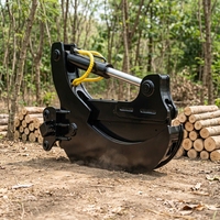 XUVOL Grappin de traitement de bois, accessoire de coupe hydraulique pour excavatrice 13T 15T, pour le traitement du bois en rondins à la coupe, cisaille à bois