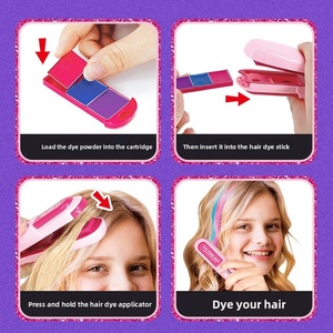AiJH Kit de coloration capillaire DIY, ensemble de jeu pour filles, crayons de couleur lavables, peigne à craie pour cheveux, coloration temporaire, jouets en gros - Product Image 2