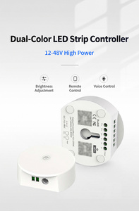 ตัวควบคุมไฟ LED CCT แบบ WiFi รองรับแรงดันไฟฟ้า DC12-48V ปรับอุณหภูมิสีขาวได้สองระดับ ควบคุมผ่านแอปและสั่งงานด้วยเสียง สำหรับไฟ LED Strip CCT - Product Image 2