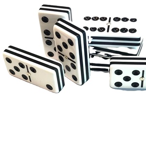 Dominos personnalisés en acrylique noir et blanc, jeu de dominos double 6 9 avec différentes tailles de modèles, blocs de dominos pour jeux de table - Product Image 3